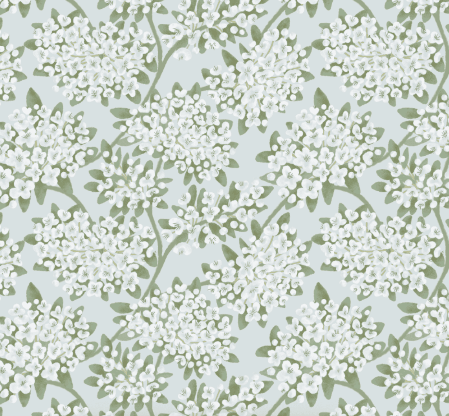Spring Apple Blossom in Soft Dusty Blue