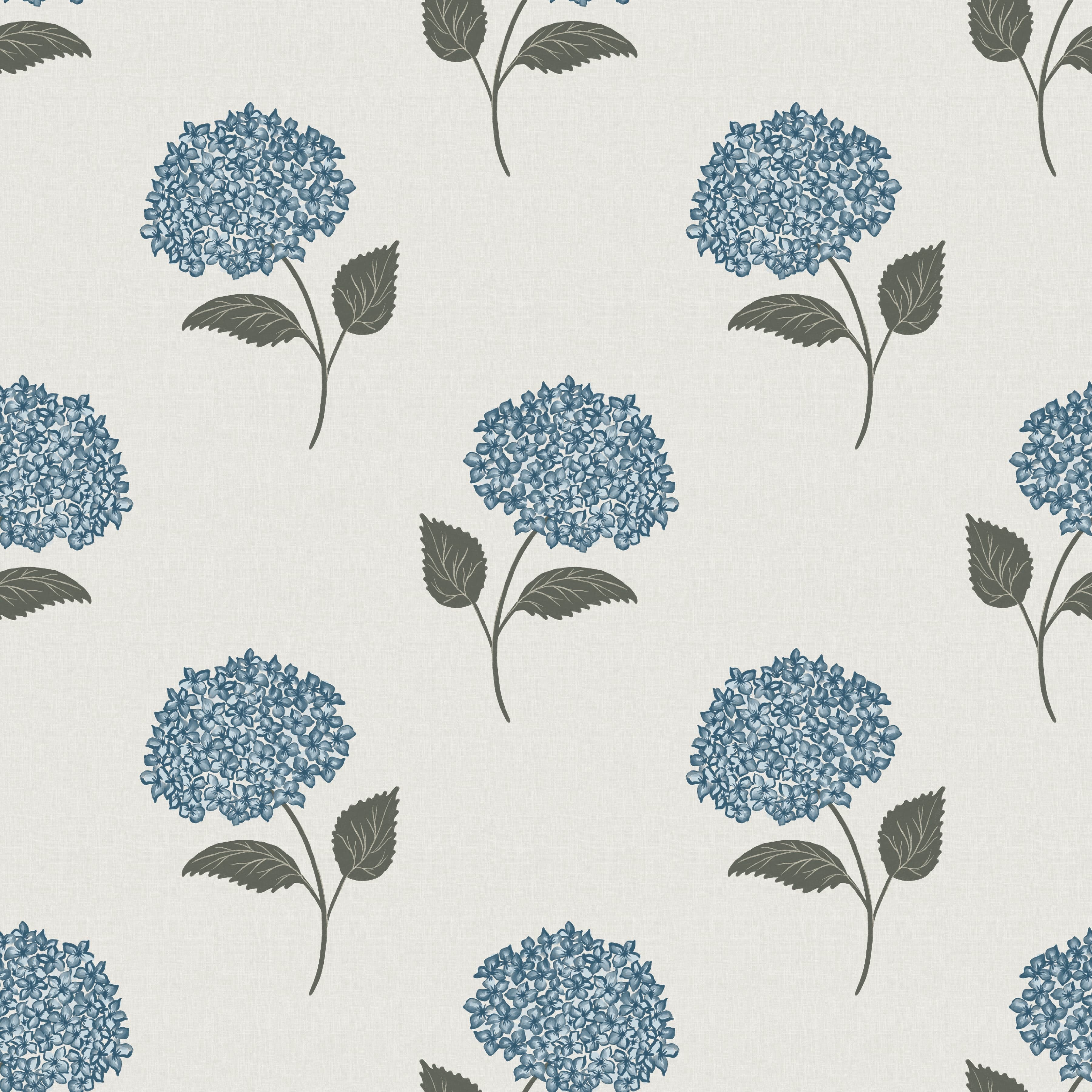 Preppy Blue Hydrangea Block Print