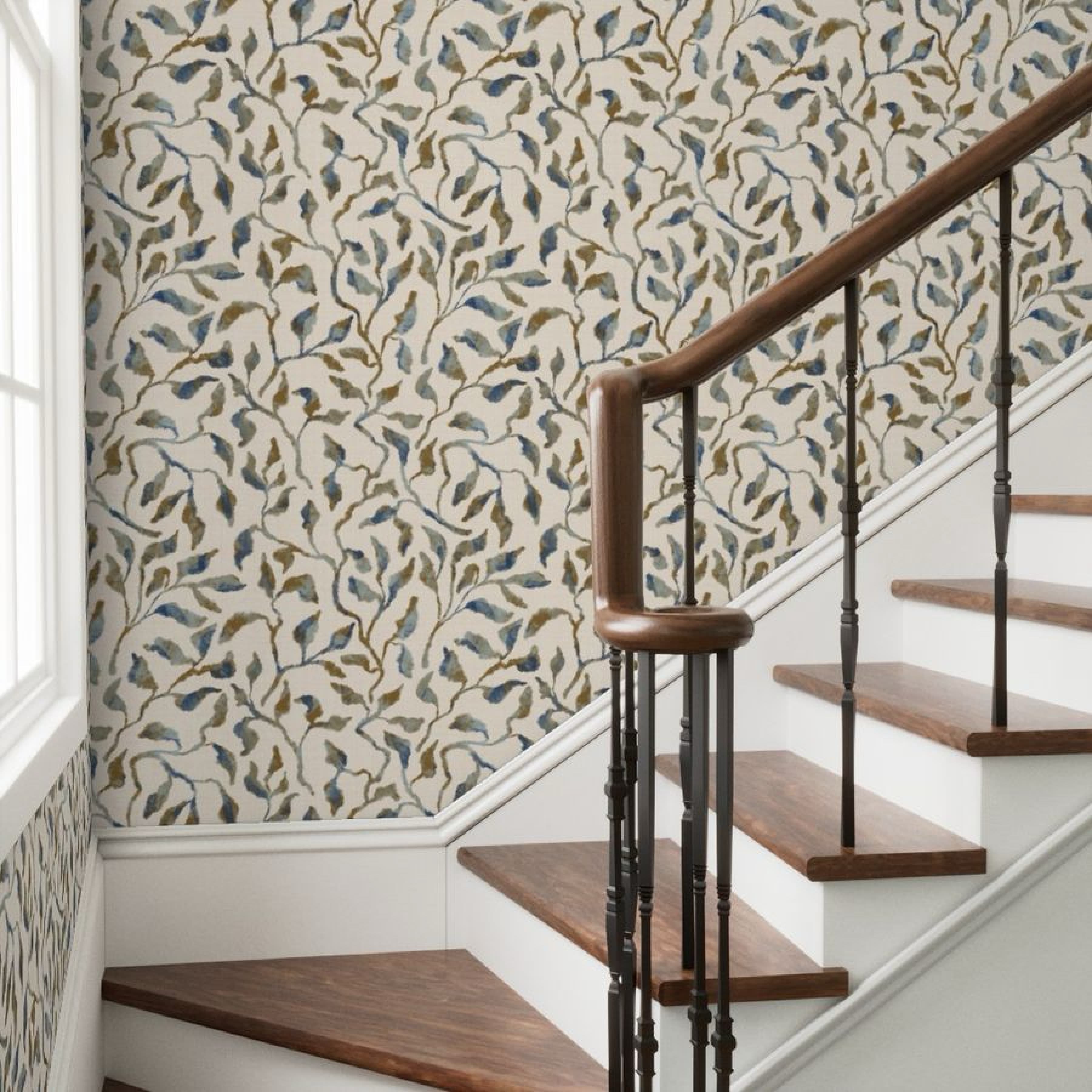 William Morris Inspired Painterly Japandi Chinoiserie Vine