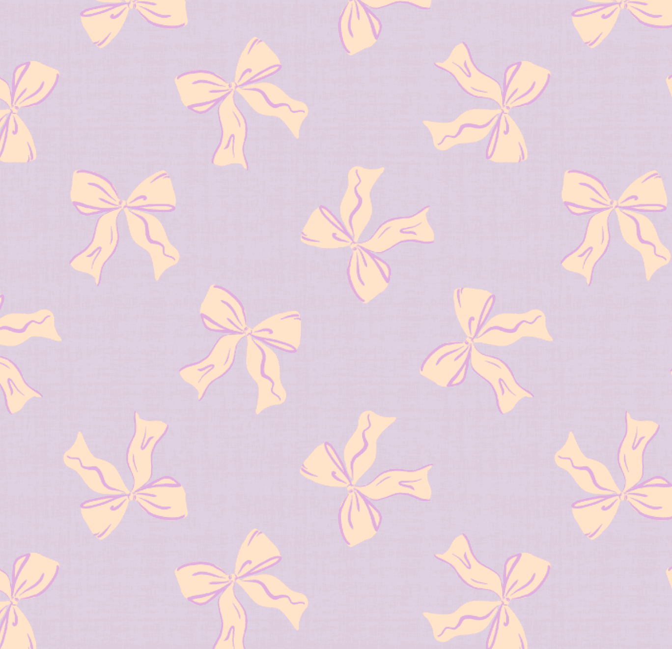 Preppy Coquette Cream Bows on Lilac